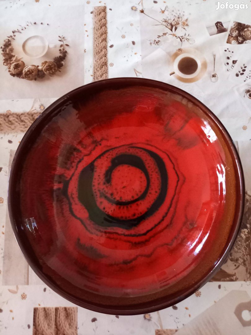 Eredeti Bella Sári jelzett retro dísztál Iparművészeti