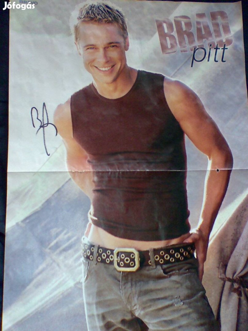 Eredeti Brad Pitt aláírás, dedikált poszter, autogram