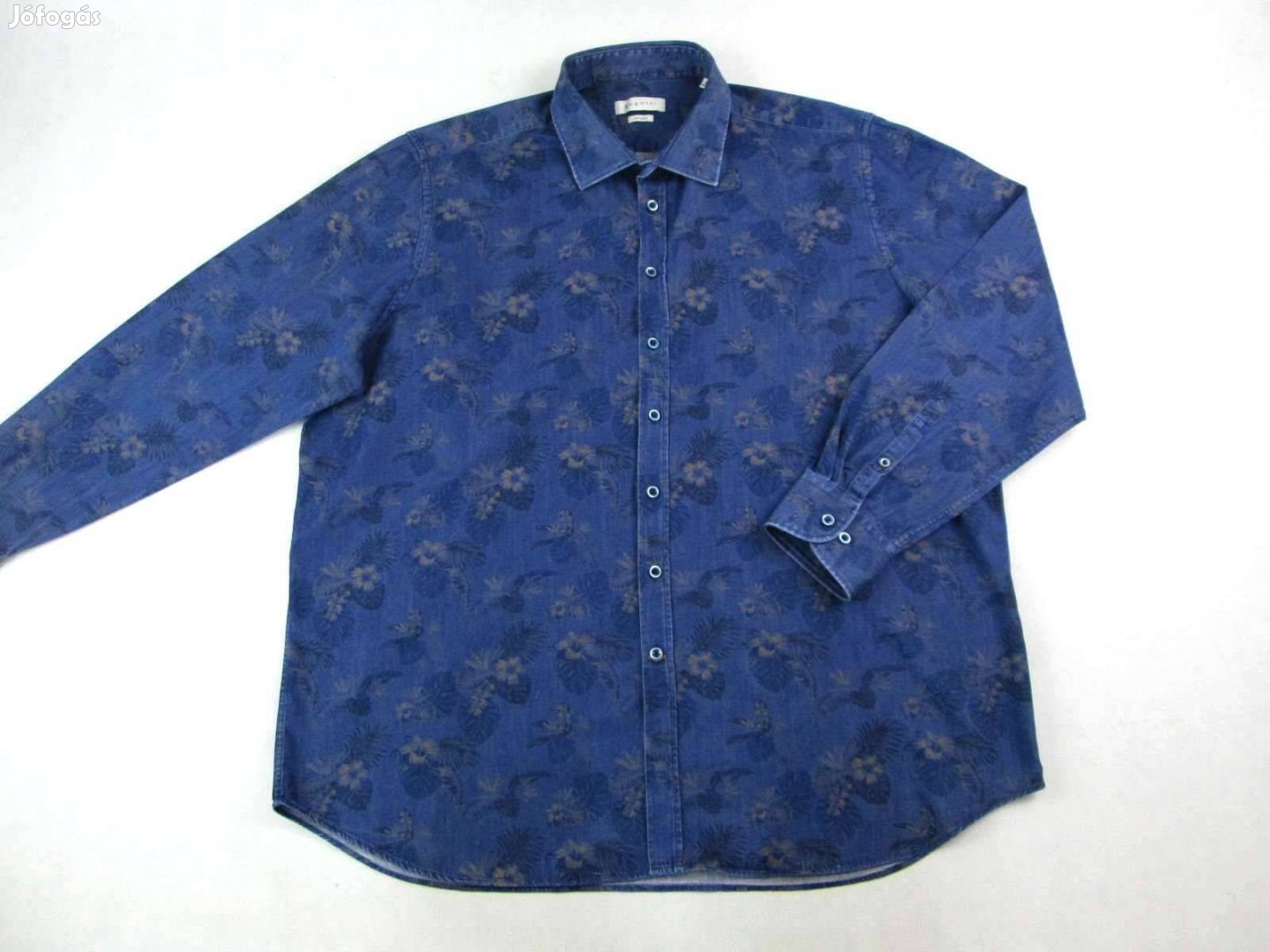 Eredeti Bugatti 3XL 4XL Hosszú Ujjú Férfi Pasztell-KÉK ING