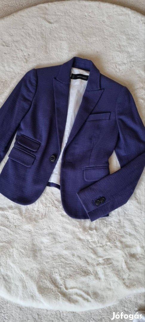 Eredeti Dsquared2 női kék pamut texturált blézer zakó