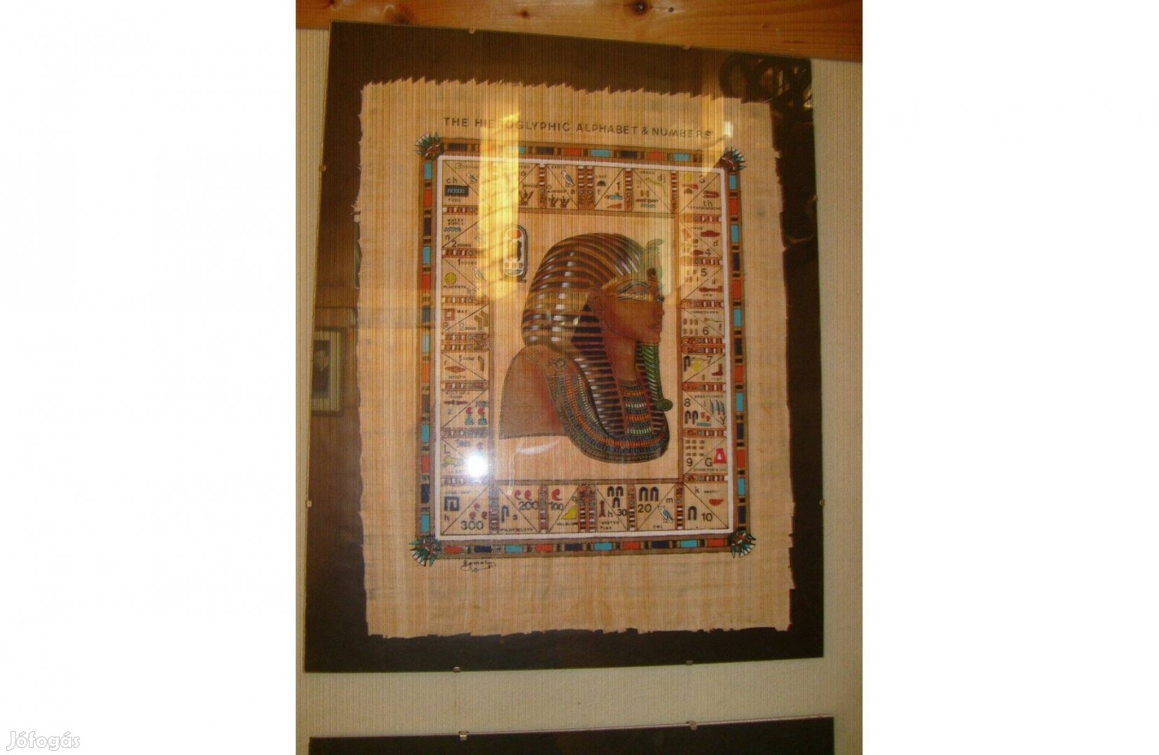 Eredeti Egyiptomi papirusz kép 43 x 34 cm - Új