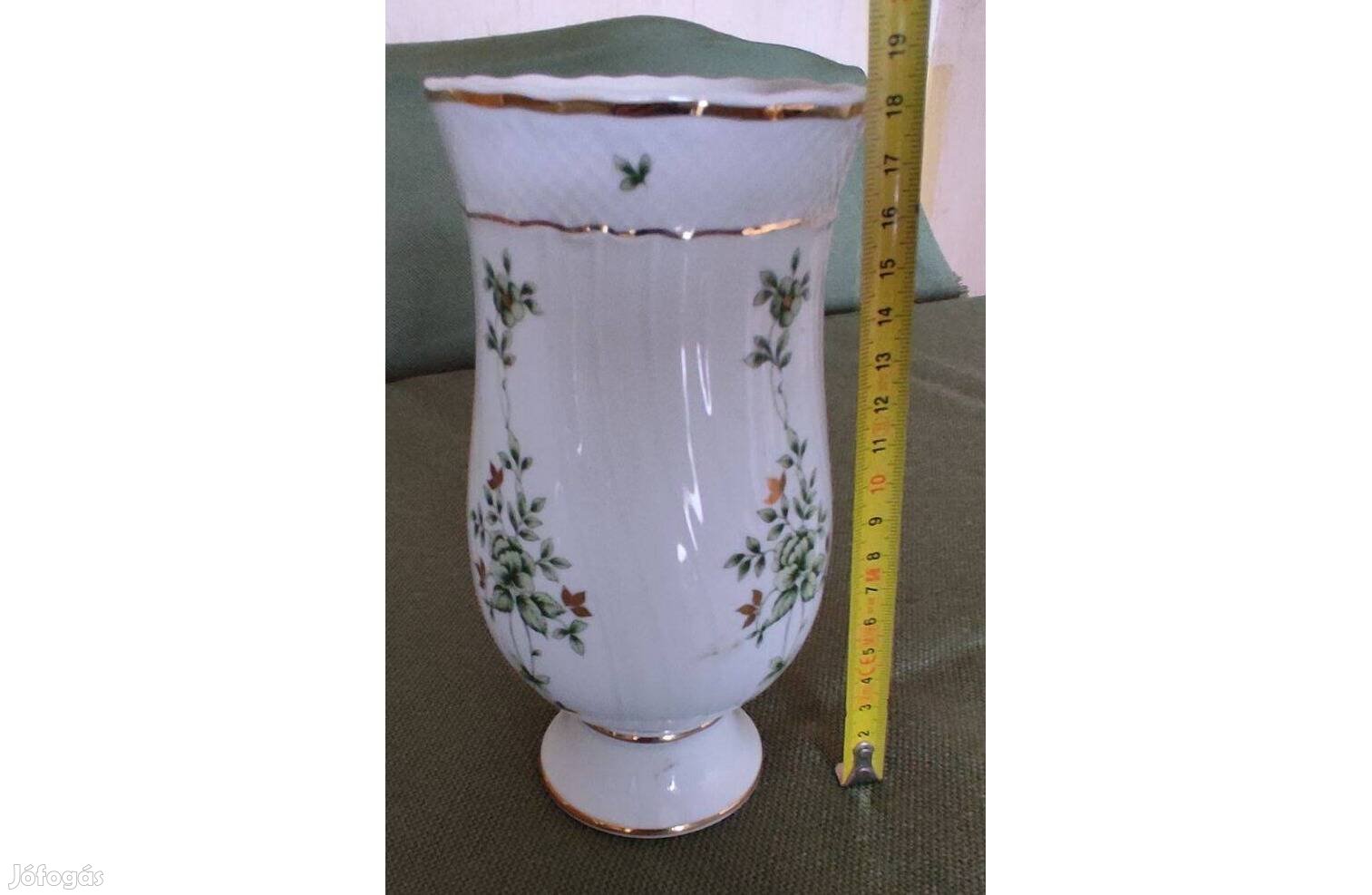 Eredeti Hollóházi Erika porcelán váza 18 cm, hibátlan