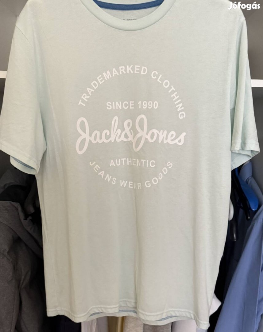 Eredeti Jack & Jones póló L, türkiz