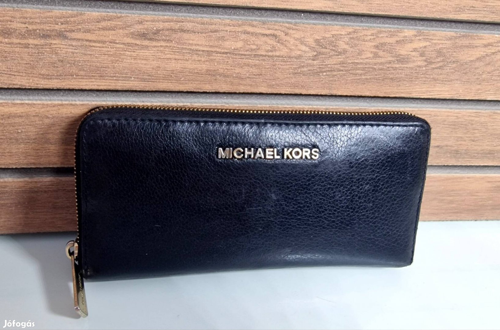 Eredeti Michael Kors fekete bőr pénztárca 