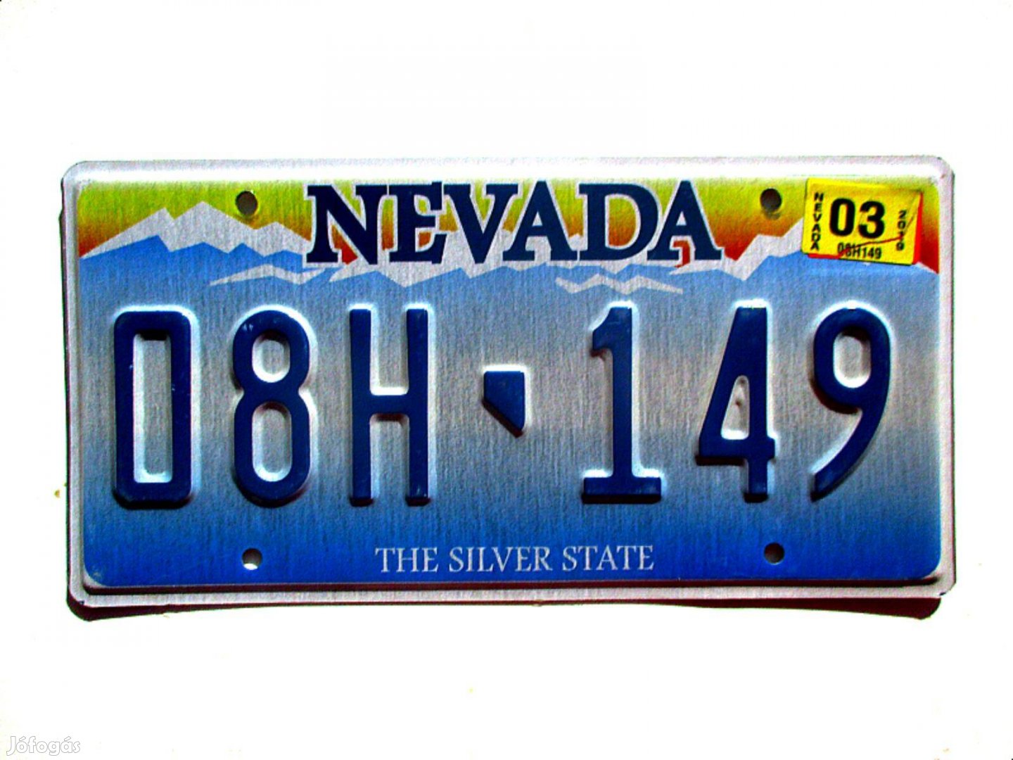 Eredeti Nevada-i dombornyomott USA rendszám