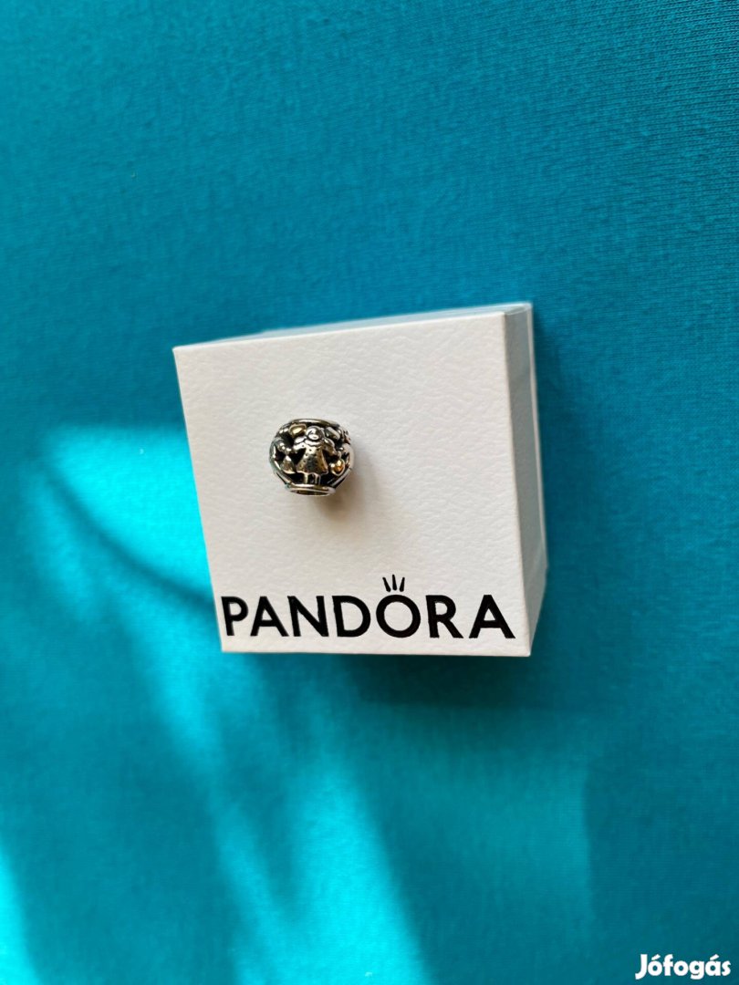 Eredeti Pandora család ezüst charm 14 k arannyal