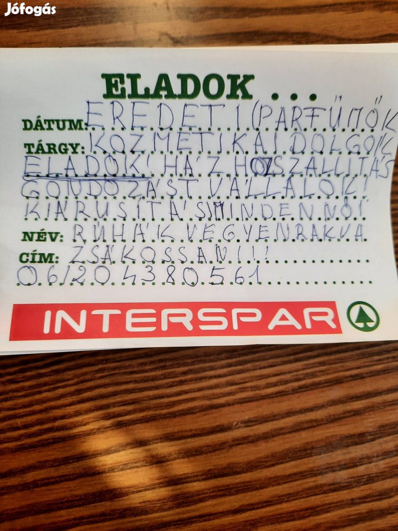 Eredeti Parfümök krémek Eladó 