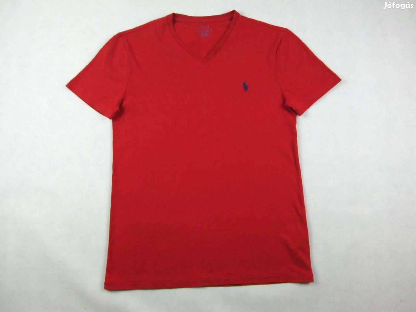 Eredeti Ralph Lauren S Rövid Ujjú Férfi Meggypiros Pamut