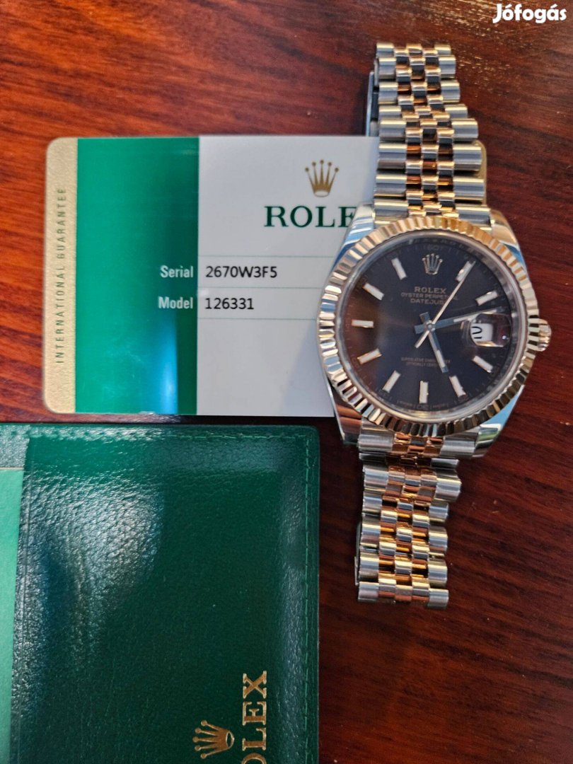 Eredeti Rolex datejust 41mm 2017-es rosegold barna számlapos