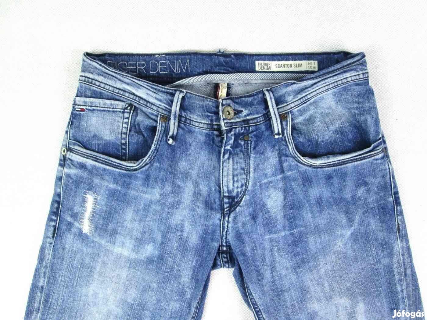 Eredeti Tommy Hilfiger Slim Scanton W31/L34 KÉK Kopt. Farmer