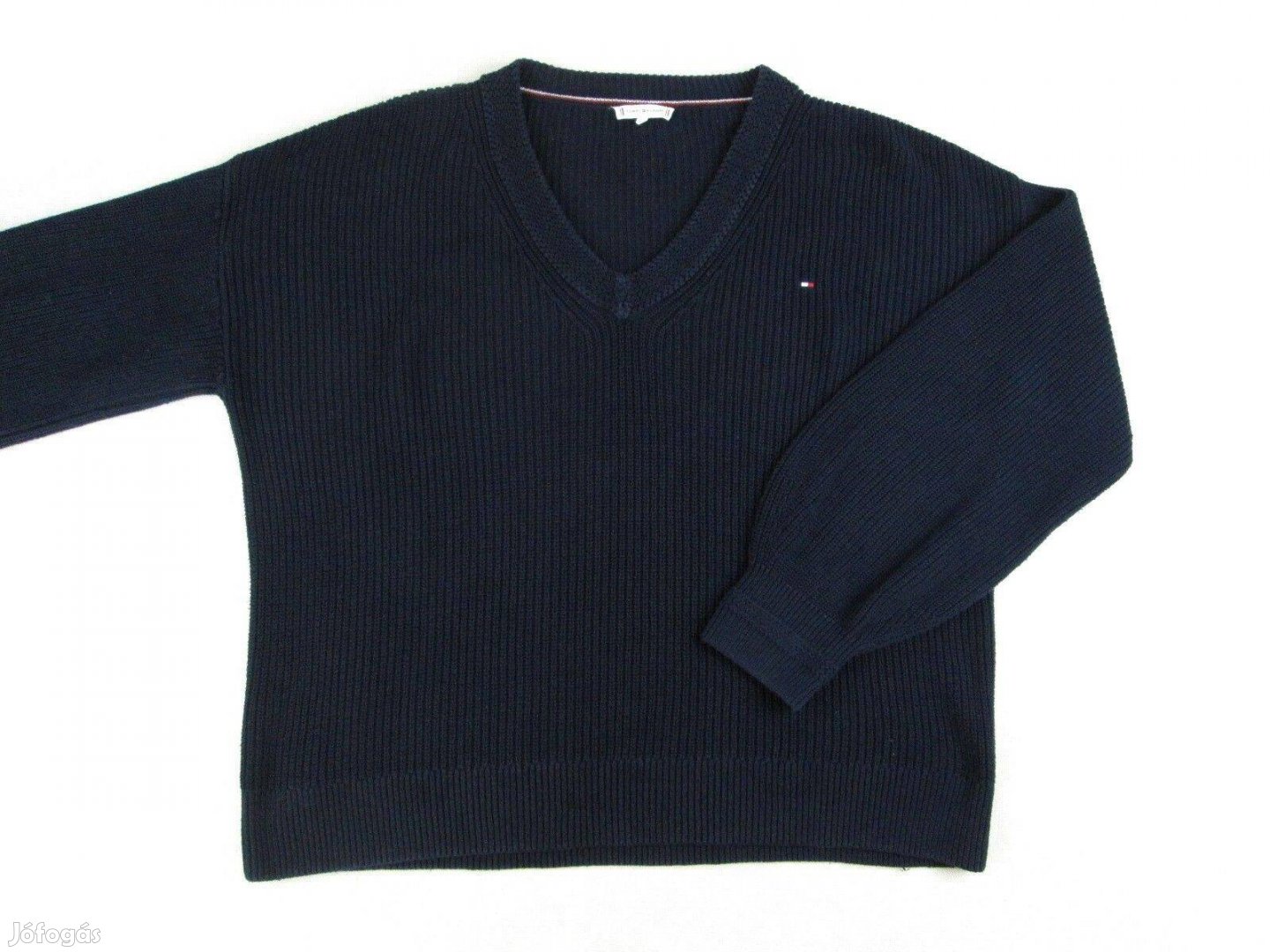 Eredeti Tommy Hilfiger (2XL/3XL) Elegáns Rugalmas Női Sötétkék Pulóver