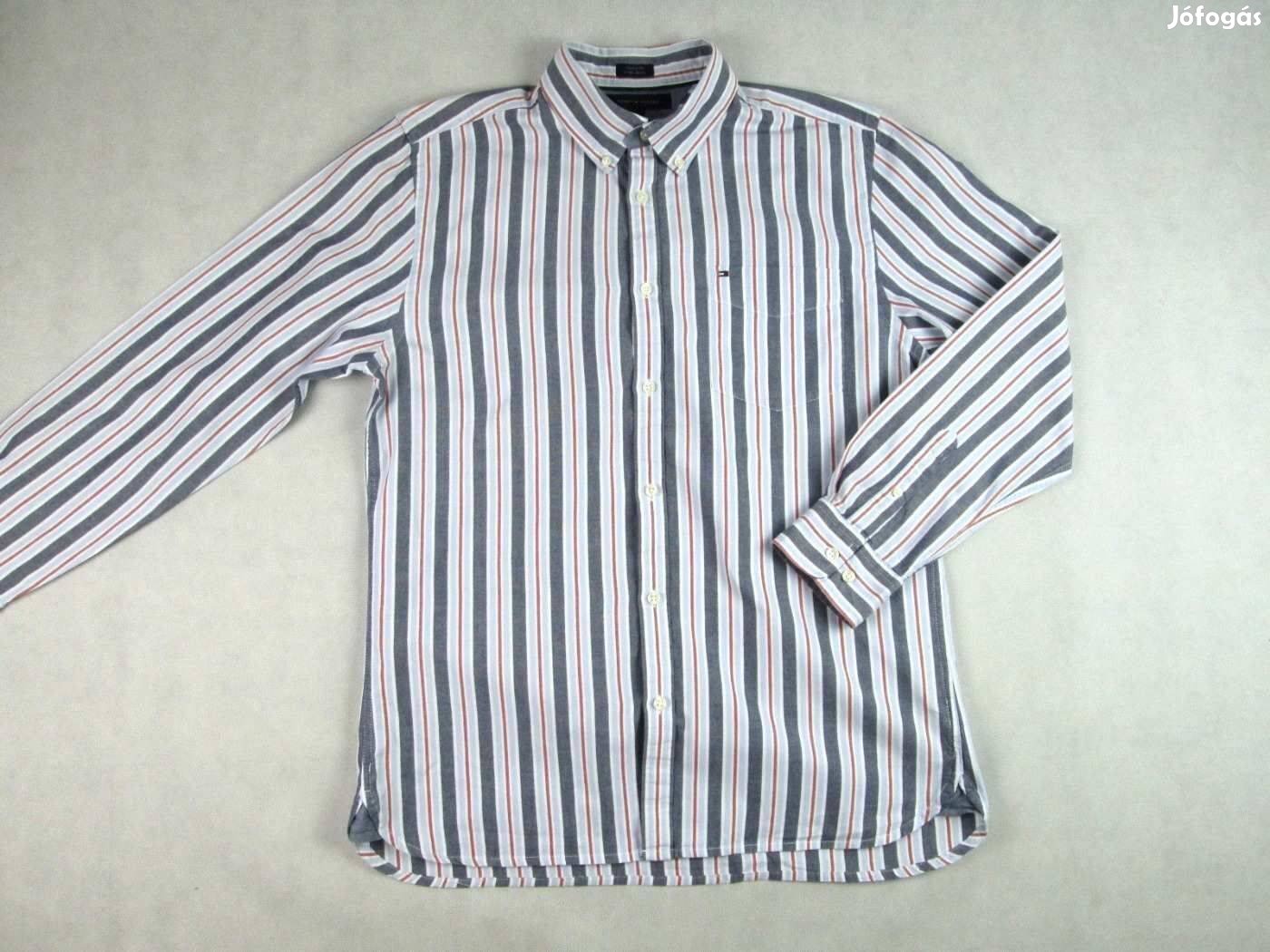 Eredeti Tommy Hilfiger L Csíkos Hosszú Ujjú Elegáns Férfi