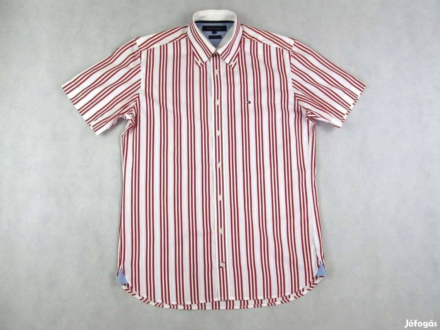Eredeti Tommy Hilfiger S M Elegáns Csíkos Rövid Ujjú Férfi