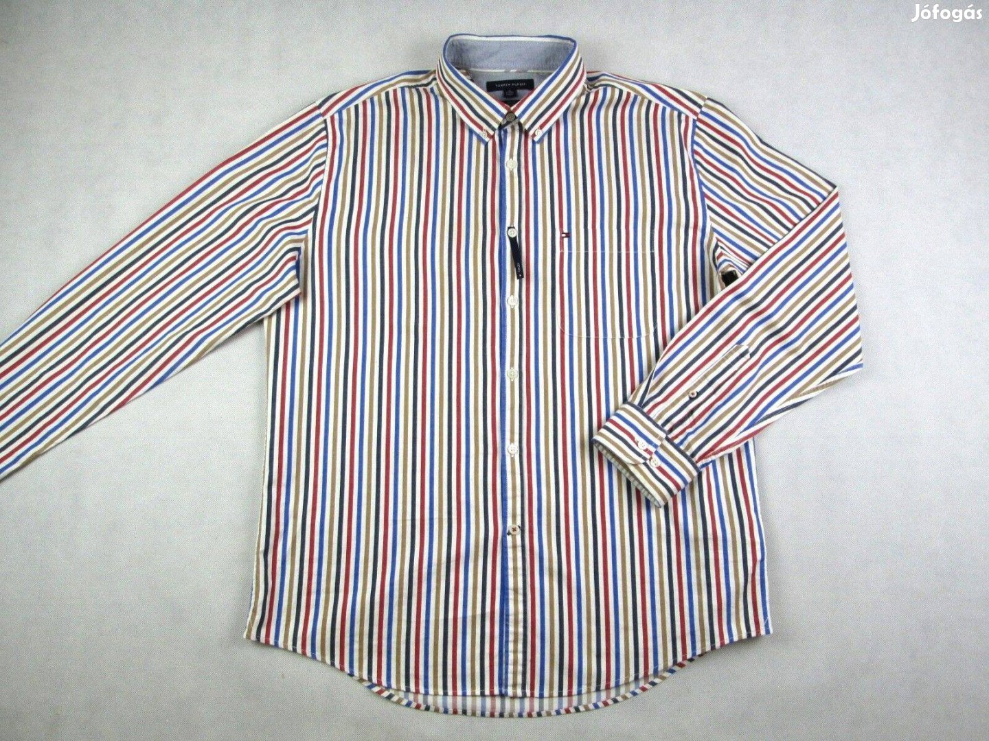 Eredeti Tommy Hilfiger (XL) Elegáns Csíkos Hosszú Ujjú Férfi ING