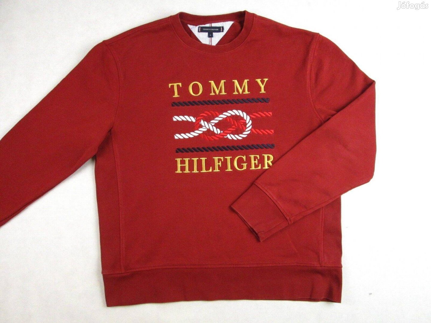 Eredeti Tommy Hilfiger (XL) Elegáns Férfi Bordó Pulóver