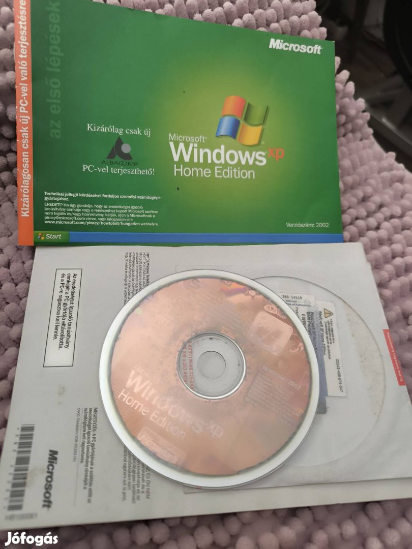 Eredeti Windows XP Home Edition 2002 csomag - Telepítőkulccs