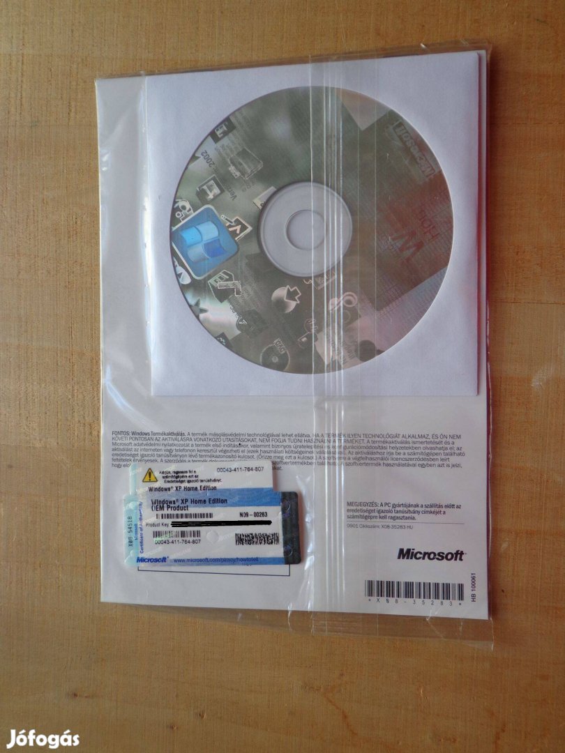 Eredeti Windows XP telepítő CD (Bontatlan)