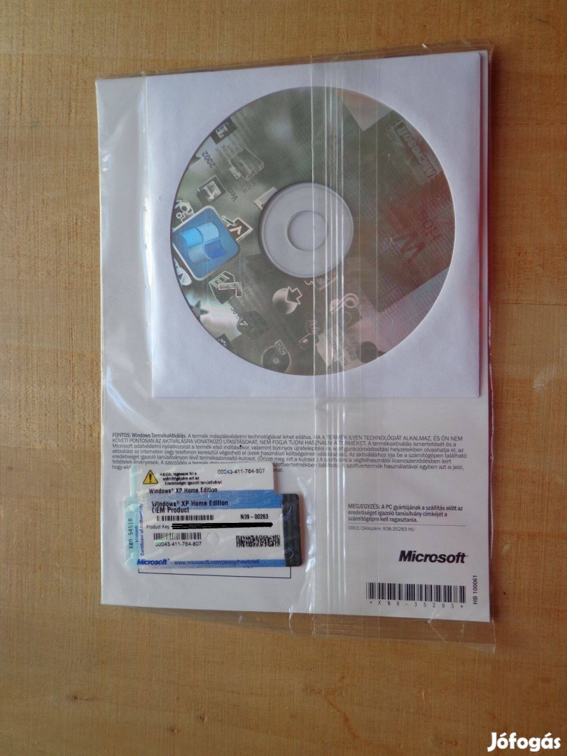 Eredeti Windows XP telepítő CD (Bontatlan)
