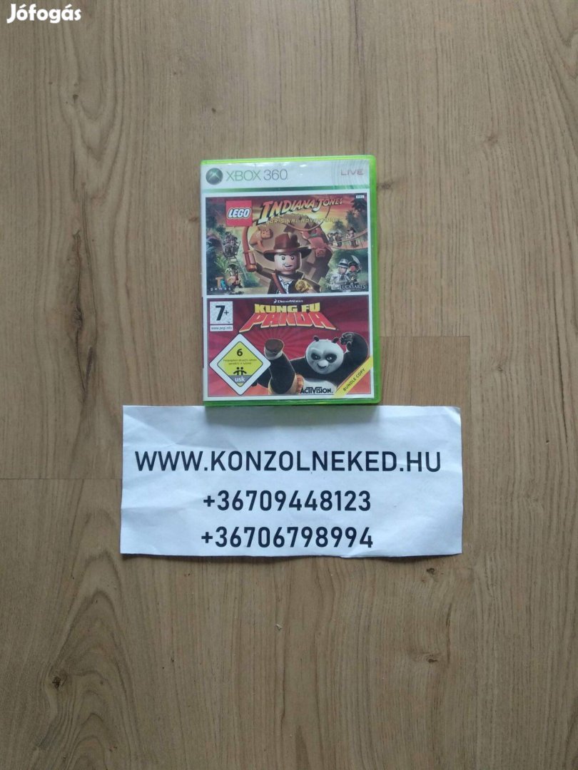 Eredeti Xbox 360 játék LEGO Indiana Jones + Kung Fu Panda (double pack