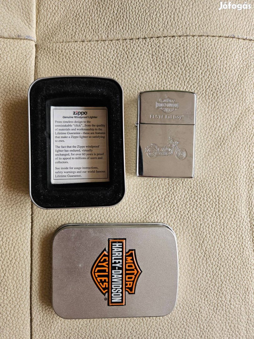 Eredeti Zippo Harley Davidson benzines vihargyújtó öngyújtó díszdobozb