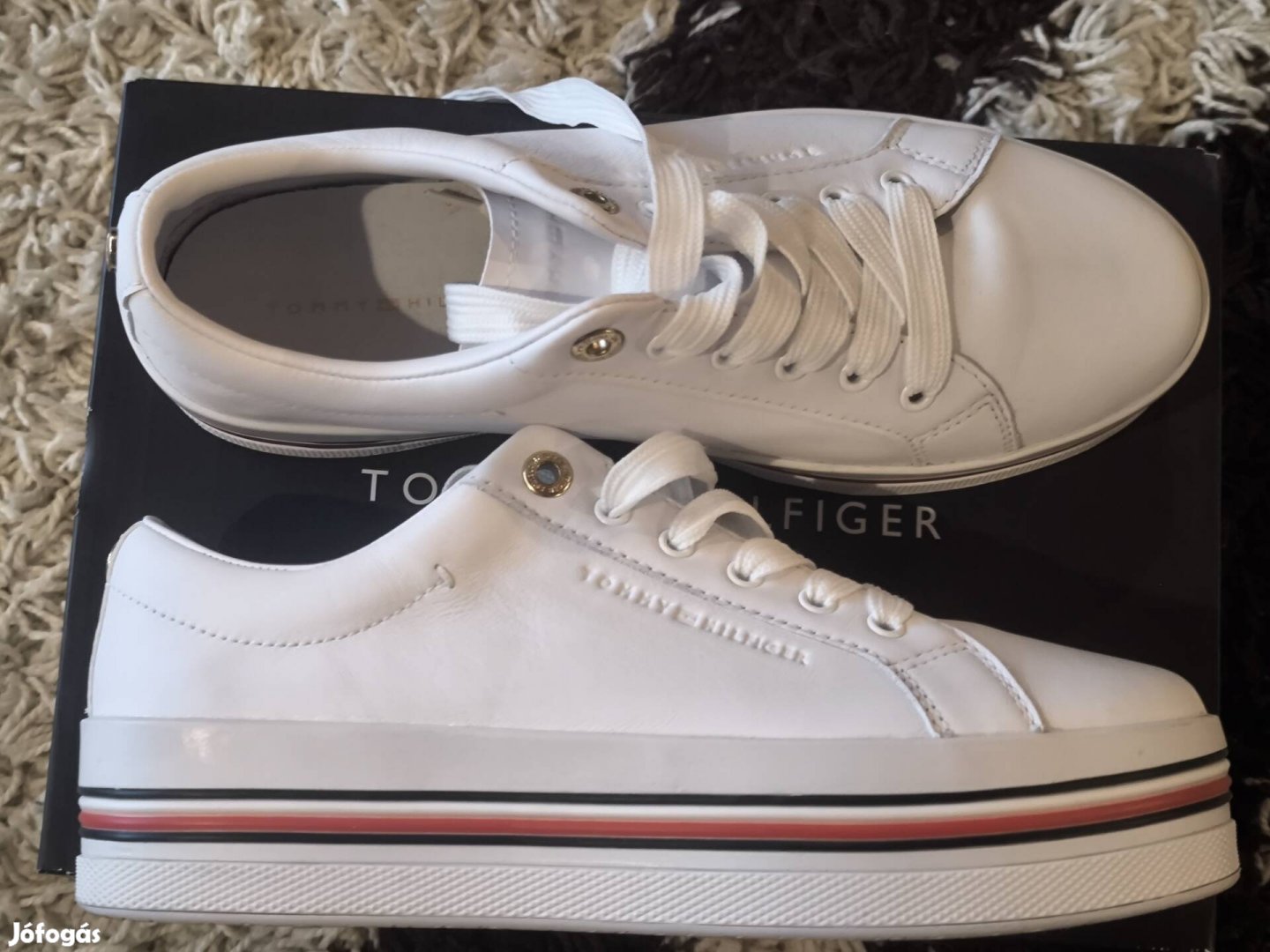 Eredeti, Új, Női, Tommy Hilfiger Sneaker, 40-es Hófehér