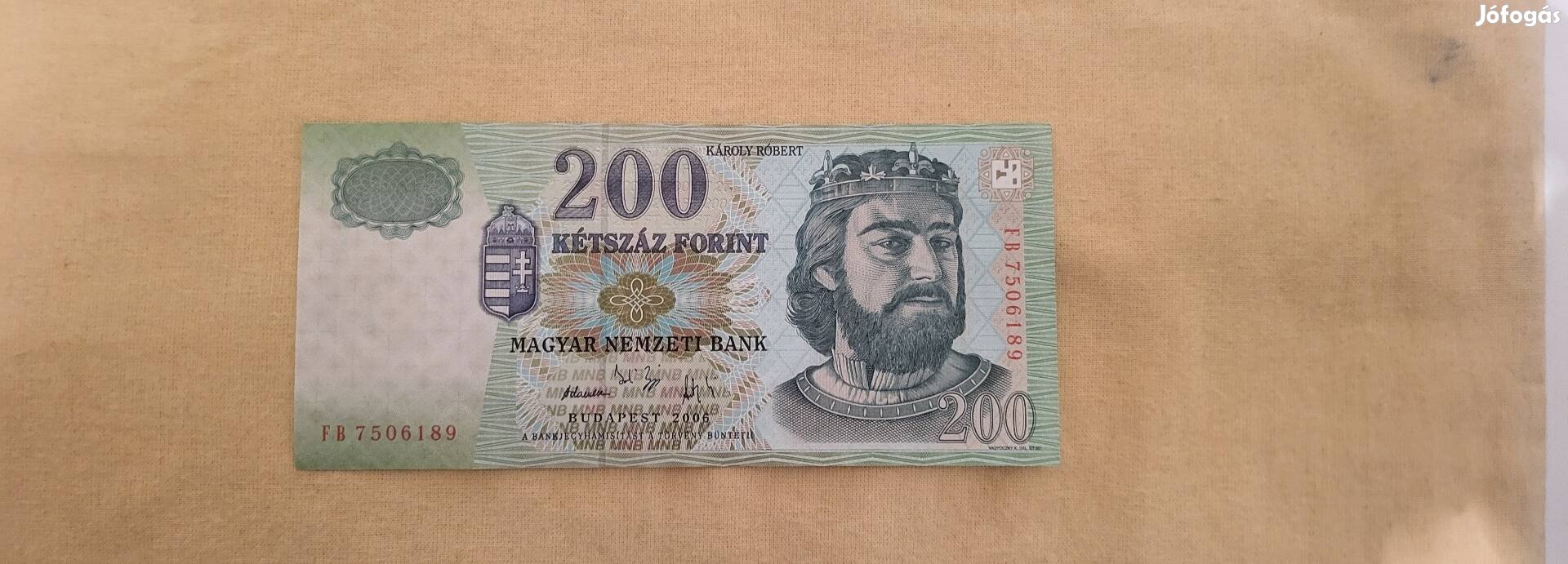 Eredeti, hibátlan hajtásmentes papir 200 Ft os bankjegy Eladó