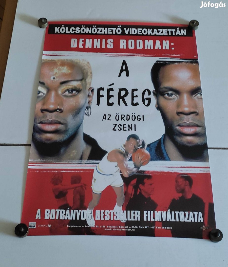 Eredeti, régi Dennis Rodman A féreg mozis, vhs filmes plakát