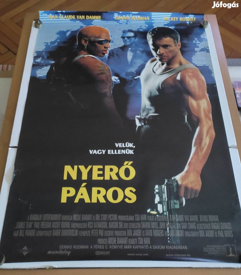 Eredeti, régi Dennis Rodman Nyerő páros mozis, vhs filmes plakát