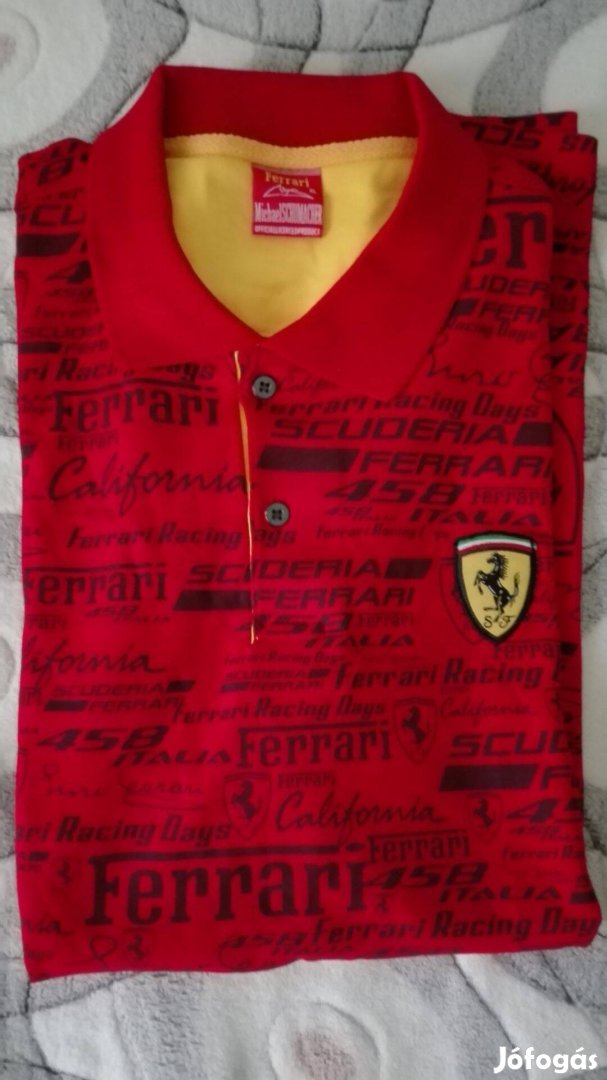 Eredeti férfi Ferrari galléros póló XL-méretben!!!