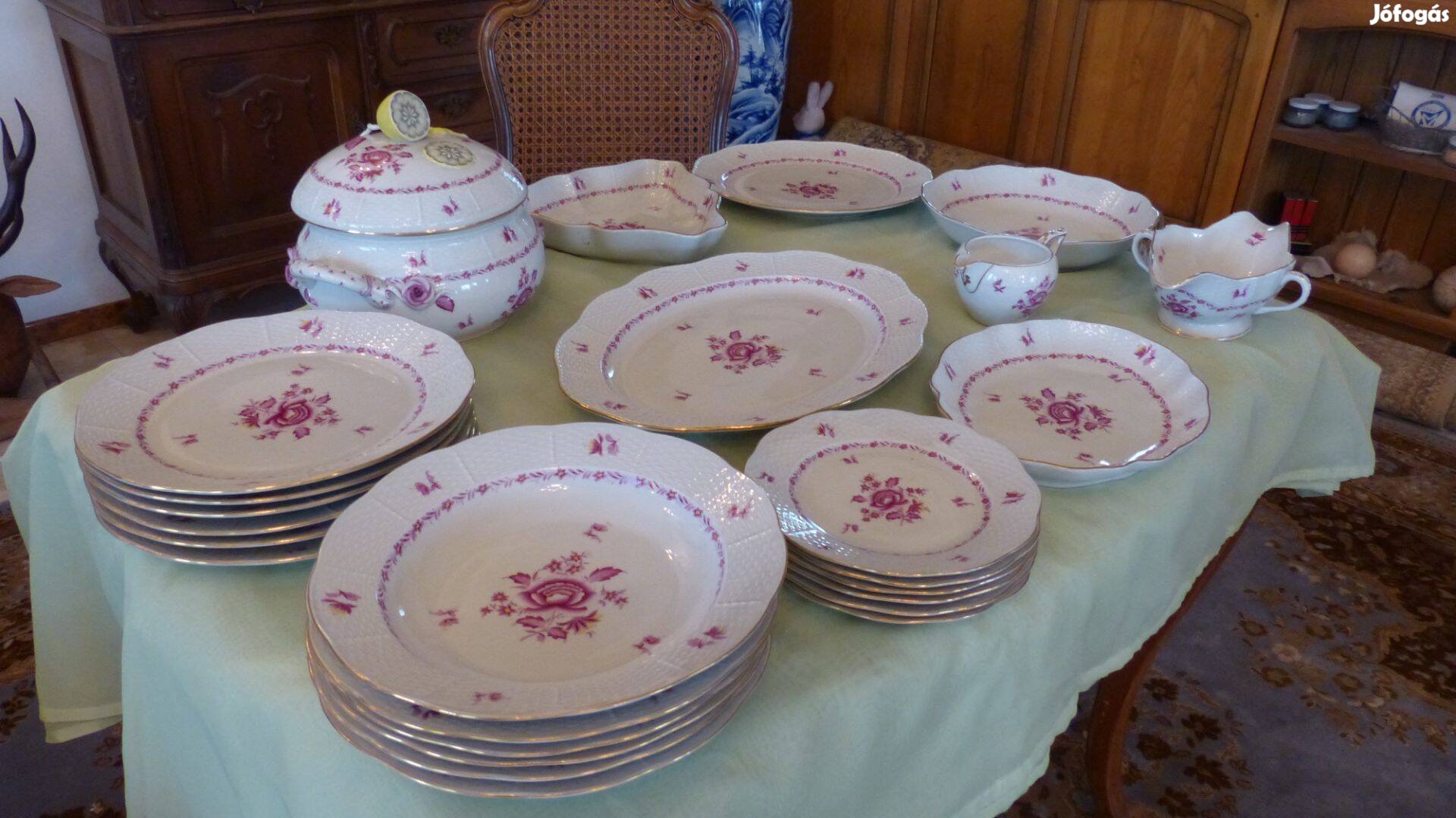 Eredeti háború előtti Herendi porcelán készlet 27 db-os (+2 )