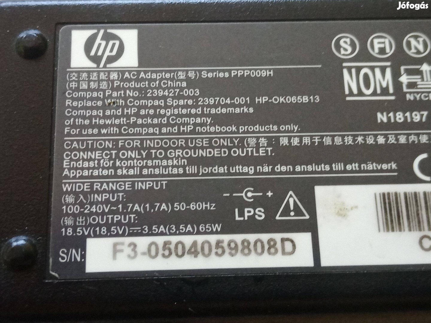 Eredeti hp laptop töltő eladó 8000ft óbuda