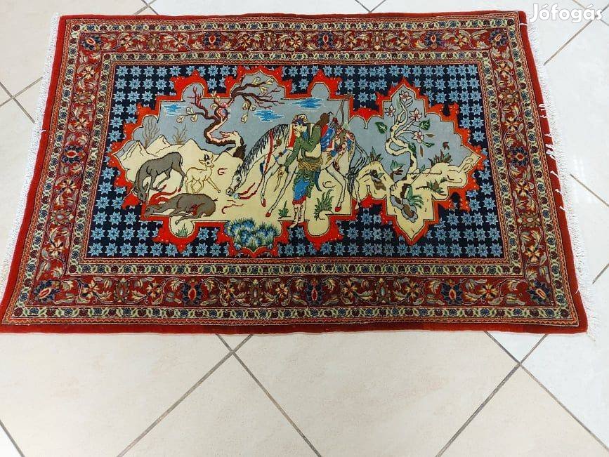 Eredeti iráni qoum 80x117 kézi csomózású gyapjú perzsa szőnyeg FF_10