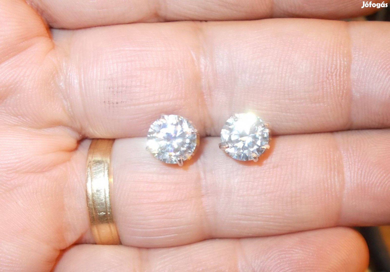 Eredeti laboratoriumi gyémánt, fülbevaló ezüst foglalat 2x2ct = 4ct