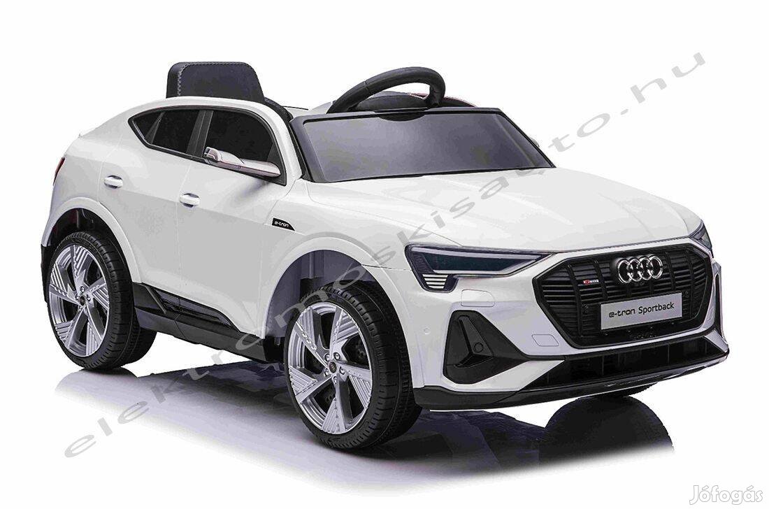 Eredeti licence- AUDI E-Tron 12V fehér egyszemélyes elektromos kisautó