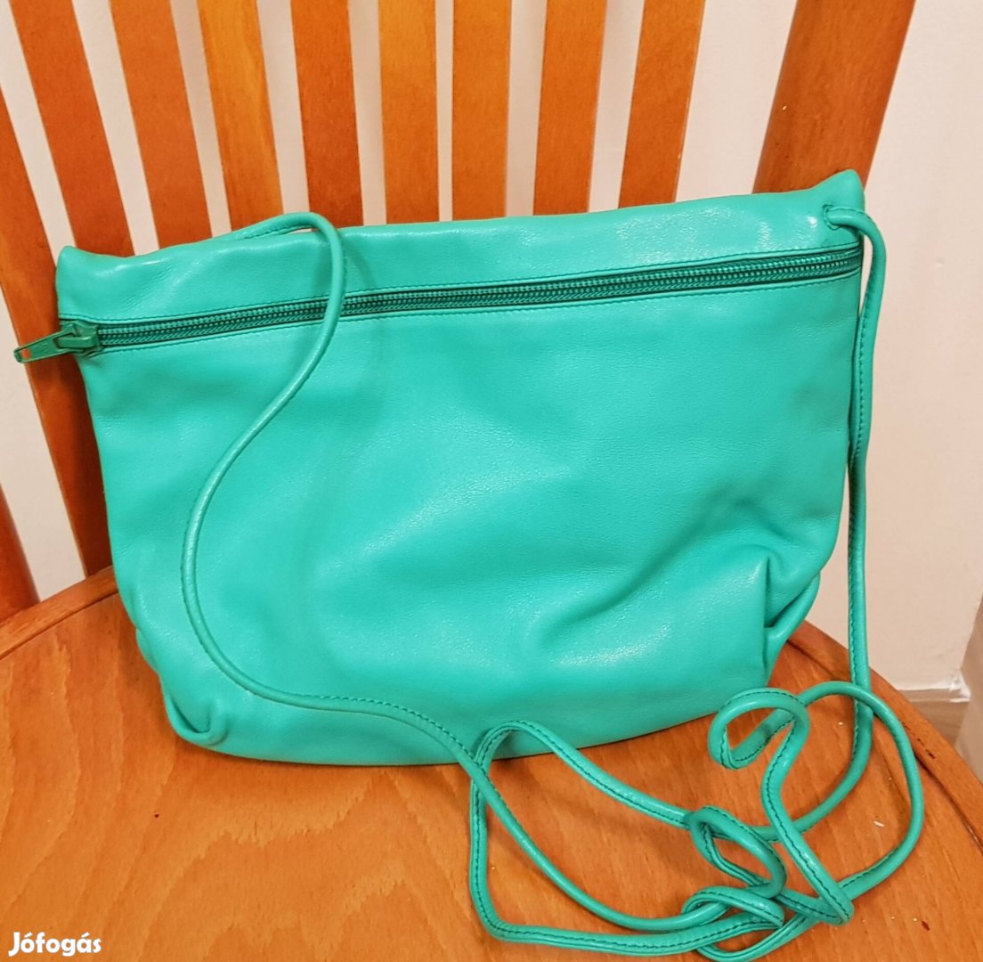 Eredeti olasz valódi bőr oldal női táska zöld türkiz
