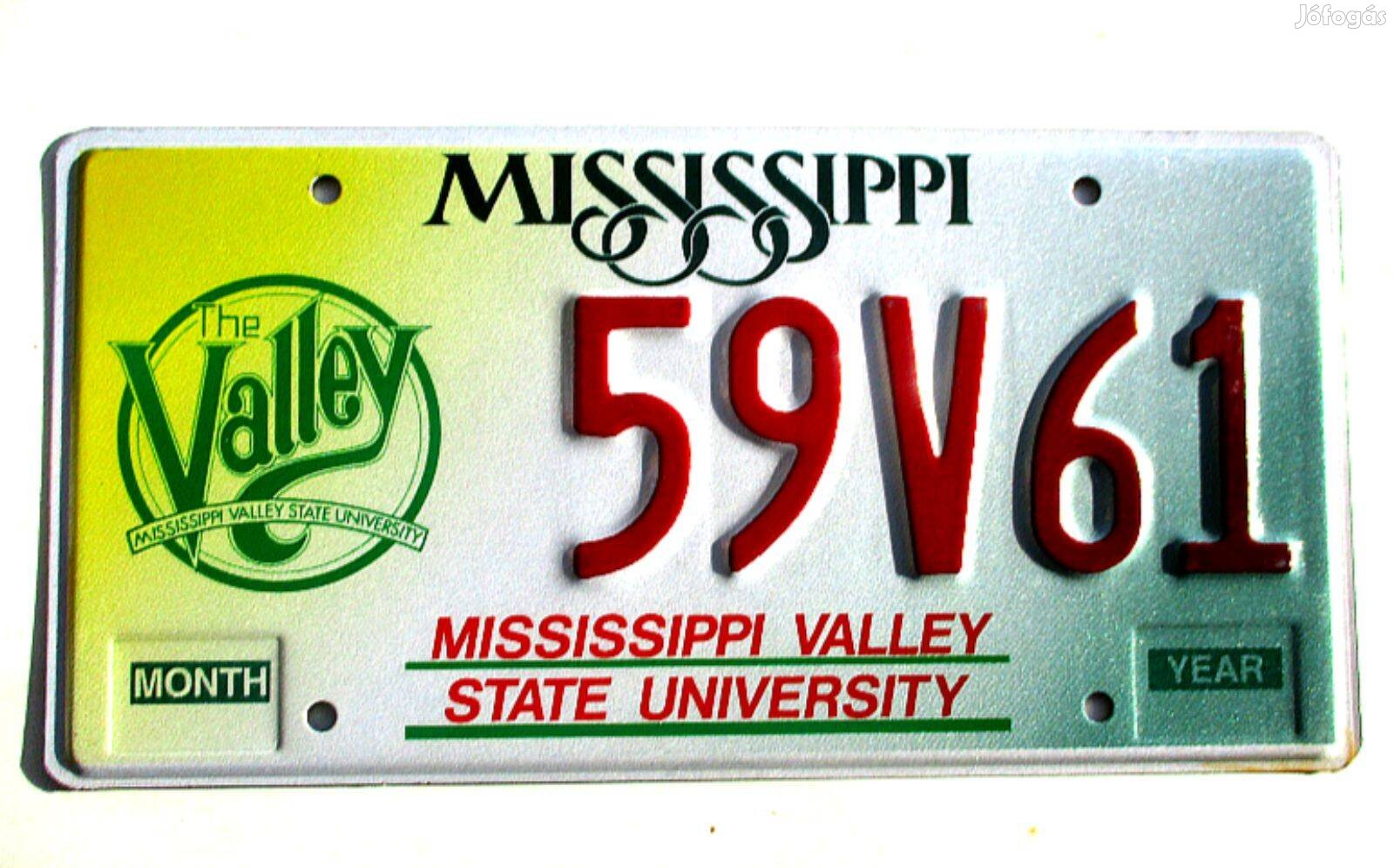 Eredeti ritka egyetemi USA rendszám Mississippi államból eladó!