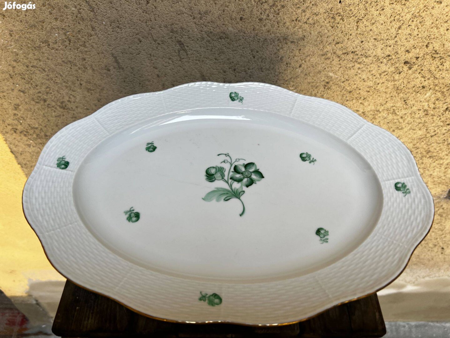 Eredeti virág mintás Herendi tál hosszúkás tálaló