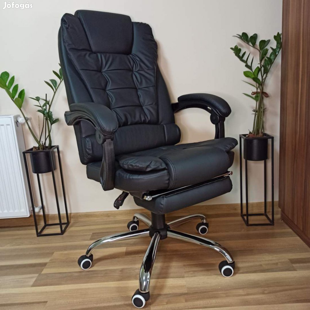 Ergonomic-DL fekete gazdagon kárpitozott főnöki fotel irodai szék