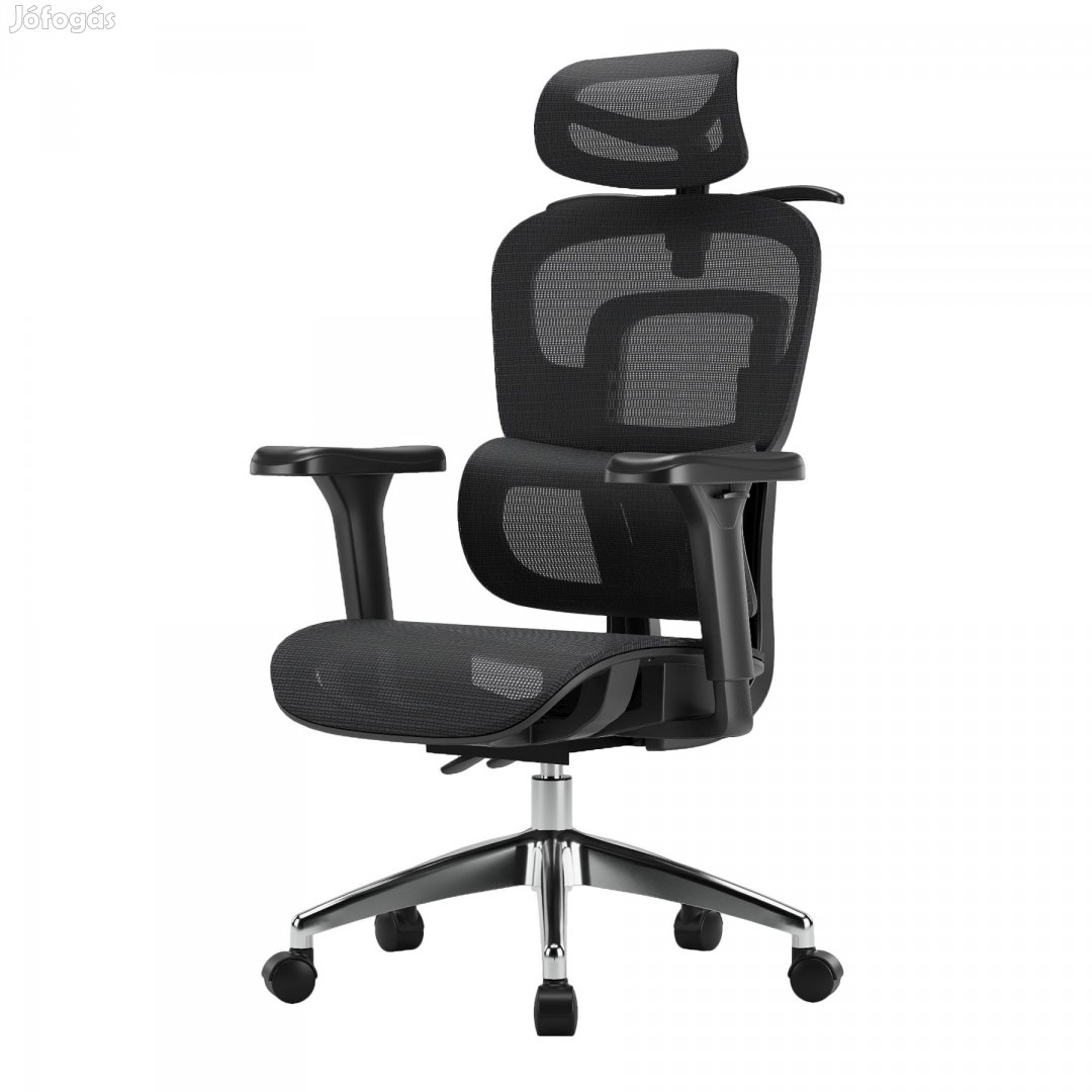 Ergonomikus irodai szék, forgószék, fekete hálós (E15 BLACK)