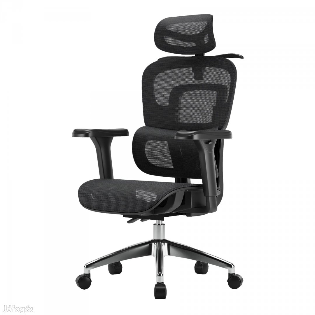 Ergonomikus irodai szék, forgószék, fekete hálós (E15 BLACK)