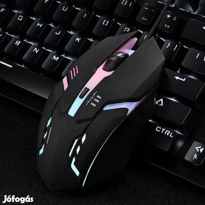 Ergonómikus kialakítású USB háttérvilágítású egér, Mouse, játékegér