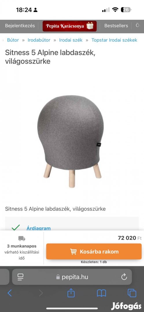 Ergonomikus labdaszék  Sitness Alpine 5 