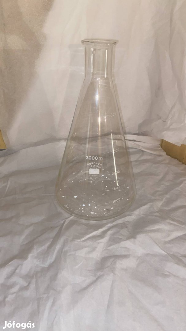 Erlenmeyer lombik, bő nyakú, 3000 ml