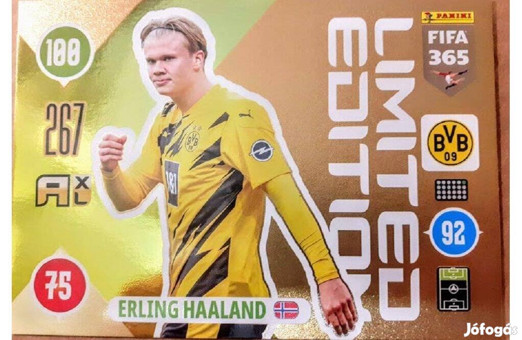 Erling Haaland Dortmund XXL Limited óriás focis kártya Update 2021