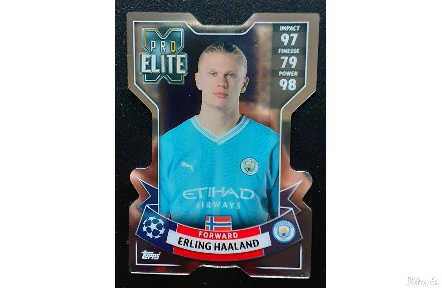 Erling Haaland Manchester City Chrome X Pro Elite focis kártya Topps