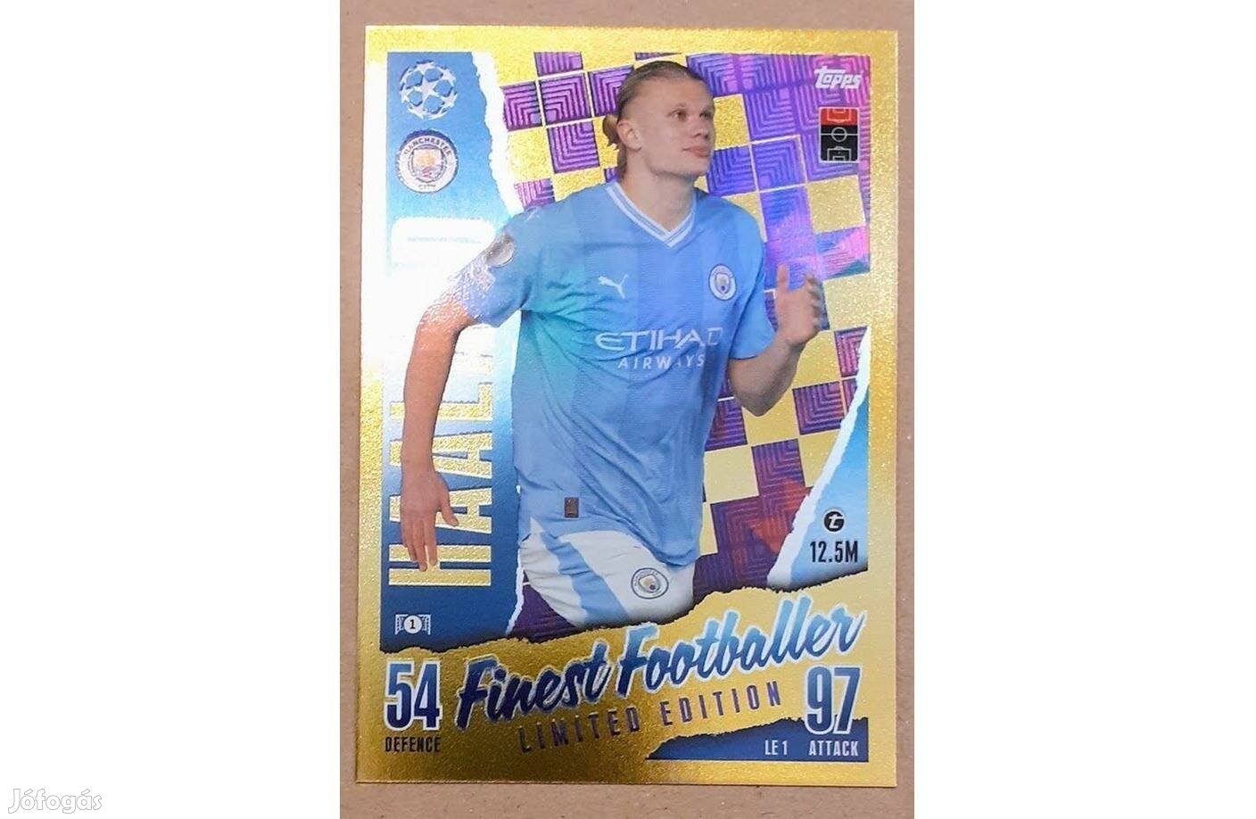 Erling Haaland Manchester City Finest Footballer Limited focis kártya