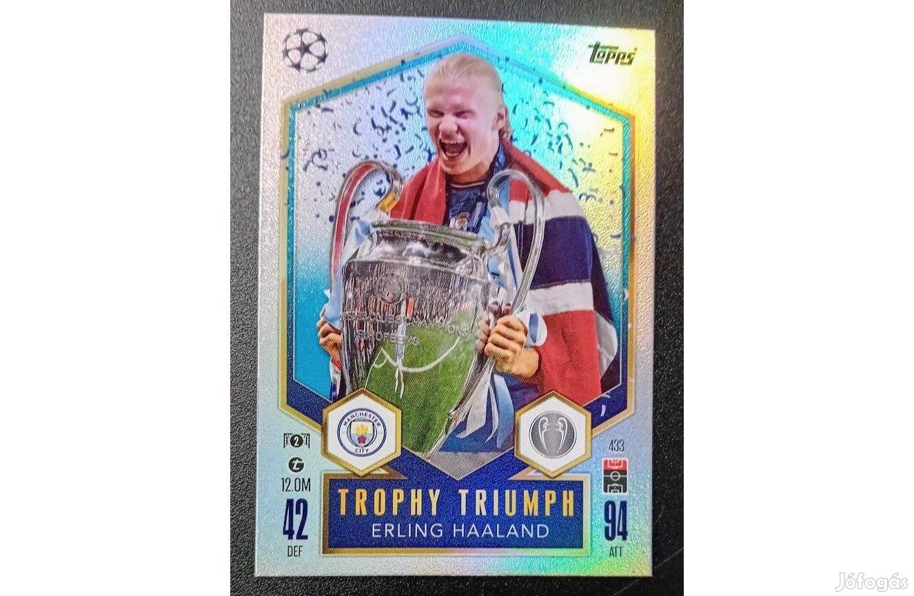 Erling Haaland Manchester City Trophy Triumph focis kártya Match Attax