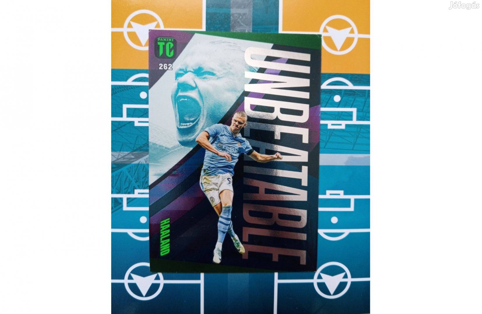 Erling Haaland Zöld Unbeatable Panini Top Class 2024 kártya