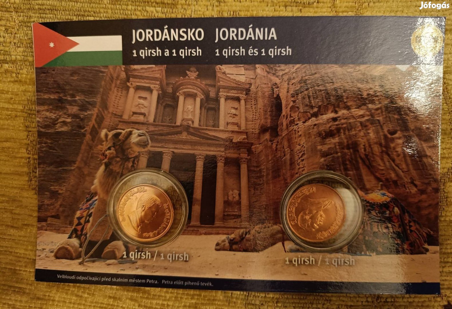 Érmék és bankjegyek sorozatból Jordánia.