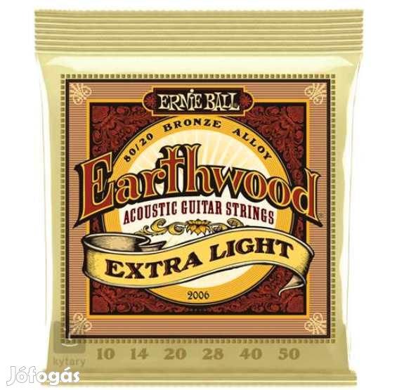 Ernie Ball 2006 Earthwood 80/20 Akusztikus Gitárhúr 10-50 (5371)